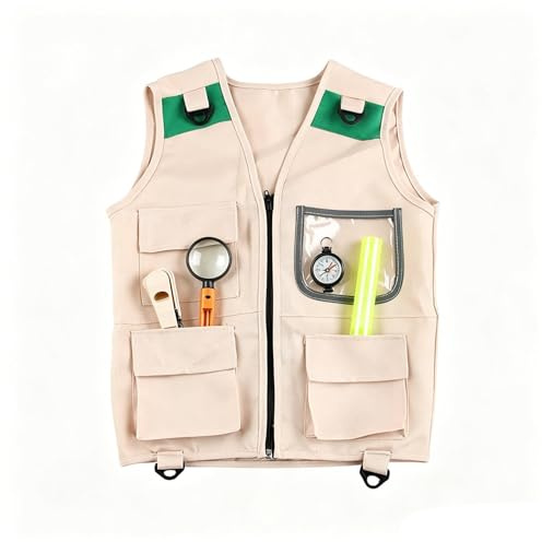 Costume Da Esploratore Per Bambini Completo Avventura con Gilet Multitasche
