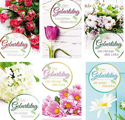Preisjubel 100 Glückwunschkarten zum Geburtstag Blumen 51-3170 Geburtstagskarte Grußkarte