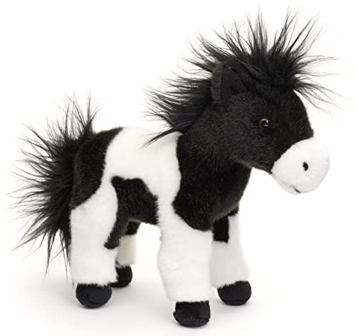 Uni-Toys - Pferd schwarz-weiß, stehend - 23 cm (Höhe) - Plüschtier, Kuscheltier