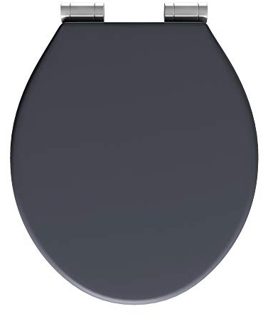Go Bathrooms Toilet Seat Universal Dark Grey Soft Close Easy to Clean Quick Installation Toilet Seat with Comfortable Durable Design Seat Grey