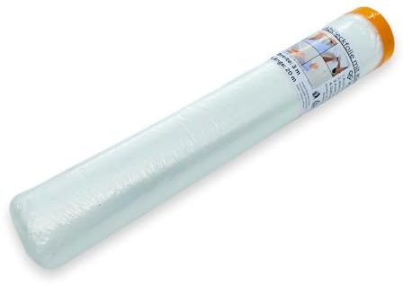 WOBAMOUR Abdeckfolie mit Klebeband (3 m X 20 m) für Maler - Qualitativ hochwertige Malerplane/Masker mit Goldband, sehr gute elektrostatische Haftung und Mikronoppen für mehr Stabilität