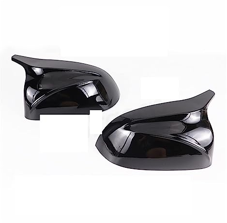 NOVSKI Rückspiegel Spiegelkappen für BMW X3 G01 IX3 X4 G02 X5 G05 X6 G06 X7 G07 G08 2018-2023 M,Shell Borte Spiegelabdeckungen Ersatz Seitenspiegel Abdeckkappen AutoStylingZubehör.,A-Bright Black