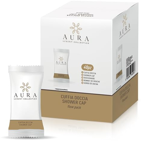 Aura Luxury Collection ® Cuffie monouso per capelli da utilizzare sotto la doccia taglia unica con elastico… (40)