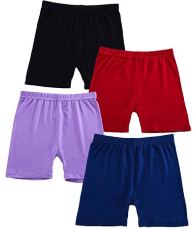 ZWDC Radlerhose Mädchen Kurze Hose Kinder Shorts Kurze Leggings Mädchen Leggings 2-13 Jahre (4er-Pack)