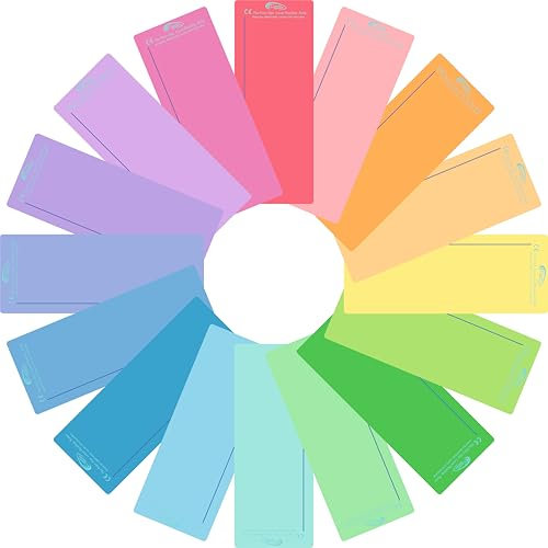 Crossbow Education - The Original Plain Window Reading Ruler Dyslexia Overlays - Multi-Colour (Pack of 16) UK - With Flexible Durable Case - Dyslexia Aids and Visual Stress Specialists