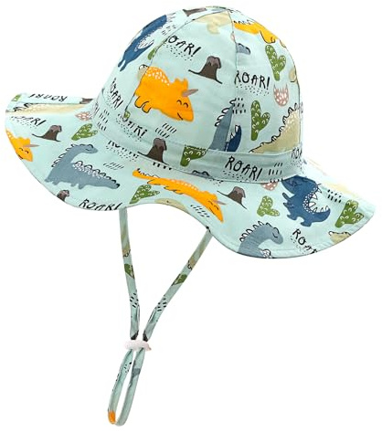 KAKU NAU Sombrero Bebe Sombreros para El Sol Gorro Piscina Niño Proteccion UV UPF 50 Sombrero Niño Niña Playa Verano Piscina Verde 6-12 12-18 6 12 18 Meses