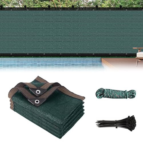 SHYICHENG Garden Privacy Netting 2 x 5m, Privacy Fence Screening 90% Blocking Tear-Resistant UV-Resistant Shade Cloth/Net with Ties & Ropes for Outdoor, Balcony, Patio, Pool, Dark Green