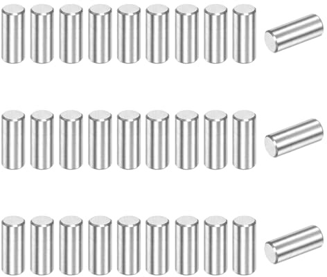 M METERXITY 40-Pack 4 x 10 mm Dowel Pin, 316 Stainless Steel Support Pin Fastener Elements for Metal Devices/Wooden Projects, Cylindrical Shelf Support Pin [Silver Tone]