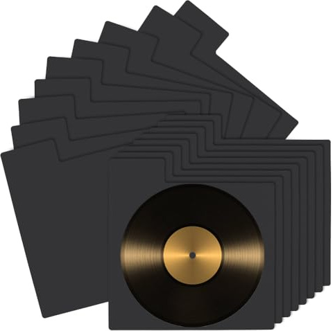 BENECREAT 36 separadores de discos de vinilo negros de plástico con pestañas para CD y DVD, accesorios para discos de vinilo, organizador para estantería, 35 x 32 cm