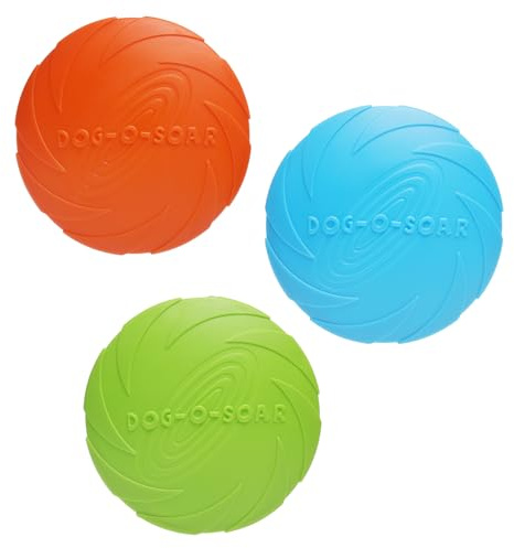 3 Stück Frisbee Hund Gummi 15cm Dog Disc Hundefrisbee Hunde Frisbee Scheibe für Werfen & Fangen, Target Bodentarget Hund Hundespielzeug Frisbees zum Apportieren für Hundetraining und Spielspaß