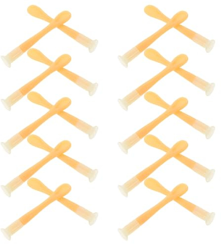 SMASOLO Lot de 20 Bâtonnets à Ventouse pour Lentilles de Contact, Outil D'insertion Retrait, Accessoires Portables Jaunes, Applicateur Réutilisable pour Soins et Manipulation Sécurisée