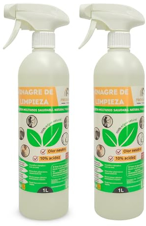 Pack de 2 Spray Vinagre de Limpieza 1 Litro | Limpiador Natural Multiusos | Desengrasante y Desinfectante Ecológico | Ideal para Hogares con Mascotas y Niños