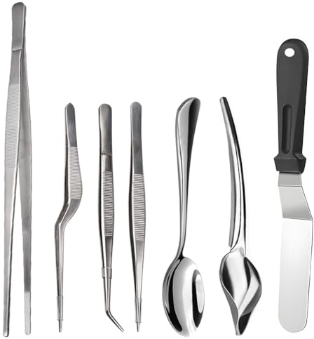 Tangoowal Culinary Specialty Tools Set,Professional Chef Cooking Plating Kit, 7 Pieces, Stainless Steel