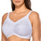 DELIMIRA Women's Wireless Bras Cotton Mastectomy Bras with Pockets Post Surgery Full Cup Comfort Plus Size Everyday Bra White 40B