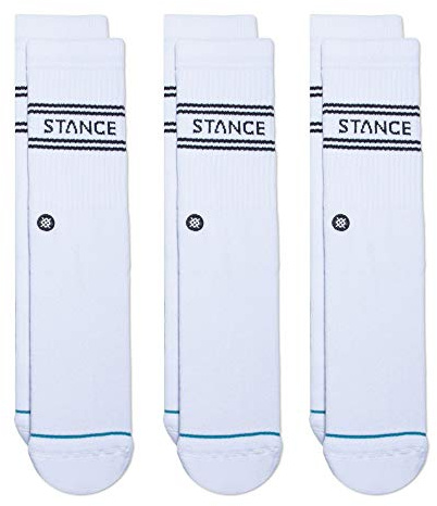 Stance Basic Crew Sock 3-Pack (Small, White)