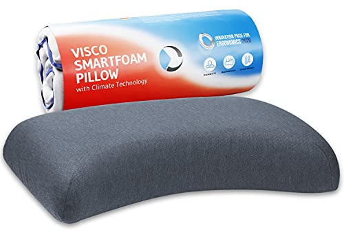 Kopfkissen Luna Quickdry | Höhenverstellbares Memory-Schaum Nackenstütz-Kissen mit Klima-Bezug | Orthopädisches Seitenschläfer-Kissen mit schnelltrocknendem Bezug | ergonomisches Nackenkissen