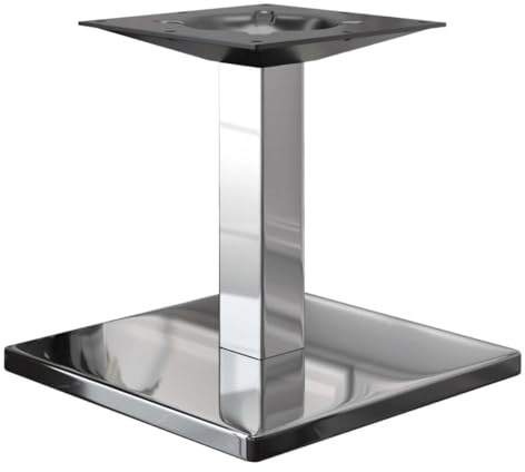 GGMMÖBEL Madrid | Tischgestell für Couchtisch | Tischbeine | Edelstahl | Tischfüße | Bodenplatte: 45 x 45 cm | Säule: 8 cm | Gesamthöhe: 36 cm