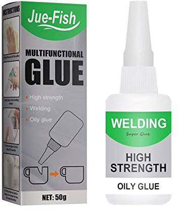 Jue Fish - Pegamento multifuncional para soldar, pegamento aceitoso de alta resistencia, pegamento multiusos extra fuerte para resina plástica, cerámica, metal, vidrio