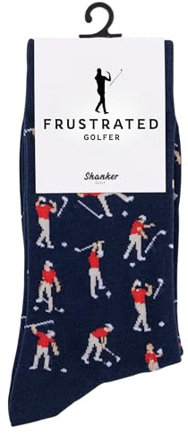 Shanker Chaussettes de Golf Drôles en Colère pour Hommes - Cadeau Amusant, 1 Paire, Bleu, Taille 9-12 UK