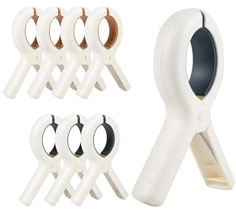 8 Pezzi Mollette Grandi per Telo Mare, Mollettoni per Teli Mare e Vestiti con Forte Grip per Lettino, Sedie a Sdraio, Spiaggia e Piscina (4 blu e 4 khaki)