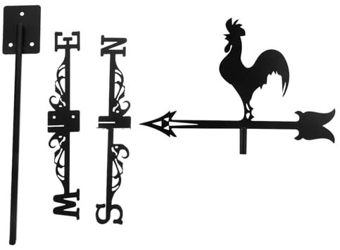 Mikikit Girouette Forme de Coq pour Indicateur de Direction Vent Décoration de Jardin Toit Patio Durable et Créatif