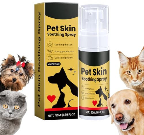 Toivize Spray lenitivo per cani e gatti, spray antiprurito per animali domestici, sollievo dal prurito e irritazioni, idratante per pelli sensibili e secche, cura della pelle e piccole ferite, 50 ml