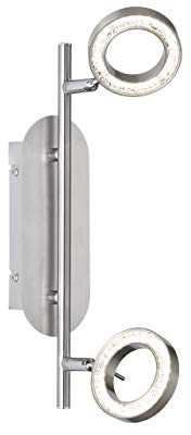 WOFI 7008.02.54.6000 A+ Spot, Metall, 10 W, Integriert, nickel matt/chrom, 34 x 9 x 11 cm