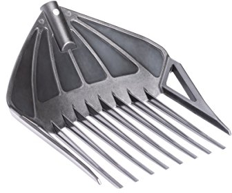 UPP 3-in-1 Hof- und Gartenschaufel | 3 Gartengeräte in Einem: Rechen, Schaufel, Sieb | Zur Pflege von Garten, Teich und Hof - Ideal als Bollengabel & Mistgabel I klein - ohne Stiel I schwarz