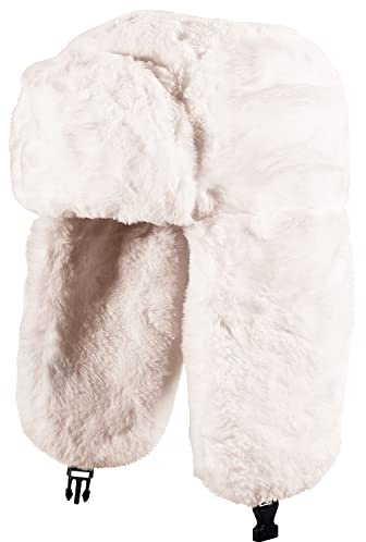 ANEWISH Unisexe Hiver Chapka Ear Flap Trappeur Bomber Casquettes Bonnets Chapeaux Garder Chaud Patinage Ski Pêche Autres Activités en Plein Air,Blanc