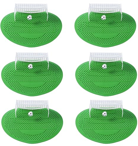 Diysupmkt 6PCS Urinal Screen Splash Mats Set,Football Male Toilet Cleaner Splash Guards Soccer Shoot Goal Style Filter Mats for Home Office School Hotel