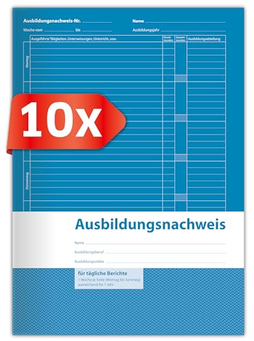 Primus Print 10 x utbildningsbevis – rapportbok – utbildning – A4/56 sidor/1 vecka per sida (10)