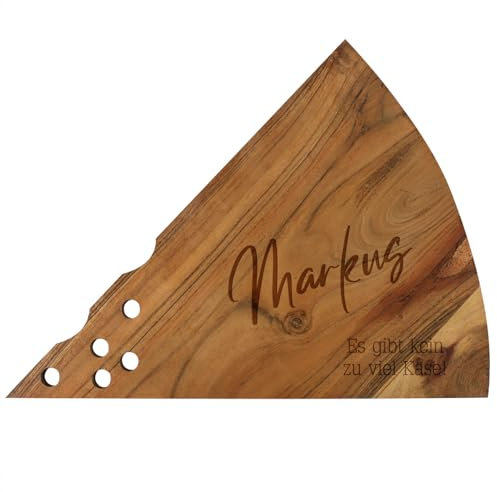 Herz & Heim® Käsebrett mit Gravur/Holz-Servierplatte für Käsespezialitäten (Freitext)