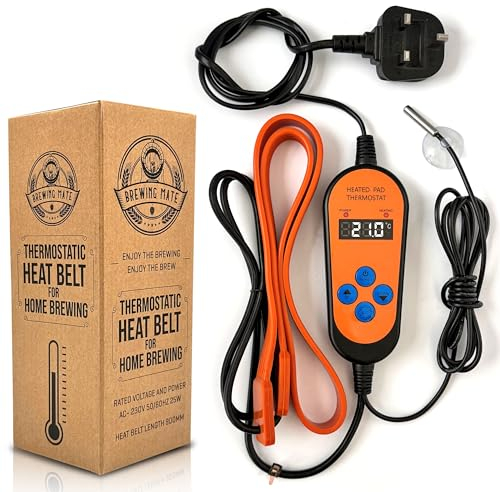 Brewing Mate Thermostatic Home Brew Heat Belt - Equipment for Beer and Wine Fermentation Temperature Control (Thermostatic)