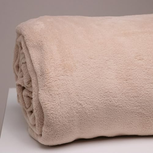 LARA MORADA - Plaid Matrimoniale, Morbidissimo Pile Coral, Misura 200x220 cm, 340 gsm, Coperta Pelosa Extra Calda, Zurigo Brown