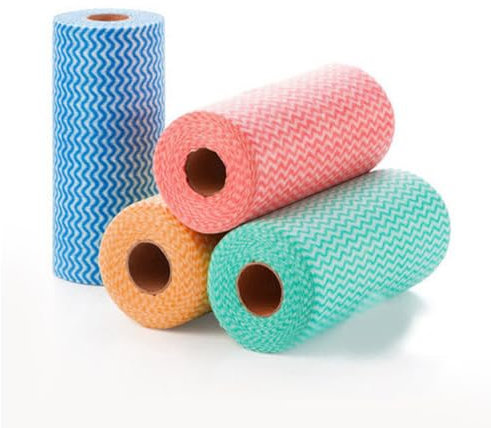 Coztie Dish Cloths, 4 Roll J Cloth Roll, Disposable Dish Cloth Roll, Cleaning Cloth Roll, Disposable Cloths Reusable Cleaning Cloths for Kitchen All Purpose Cleaning Cloth Blue Green Red Orange