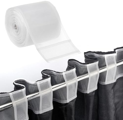 JOZMMZEOOA Rufflette Rideaux, Nylon Galon Fronceur 10 CM X 10 M, Multifonctionnel, Usage Général, Pour Couture, Dans Fabrication Rideaux Meubles