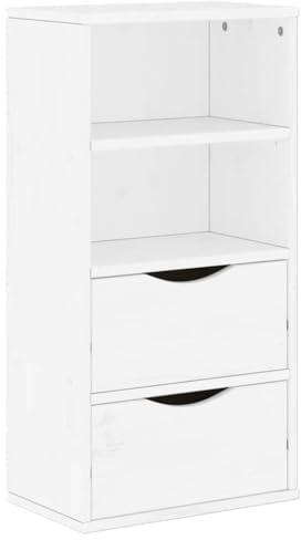 vidaXL Mueble Auxiliar con cajones ODDA Blanco 40x24x79 cm Madera Pino, Armario, Armario de almacenaje, aparador, aparador, Buffet