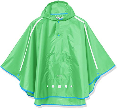 Playshoes unisex barn regnponcho vikbar regnjacka, Grön, XL
