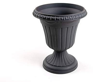 Formplastic Pflanzpokal dekorative Amphore Pflanzgefäß Schale Vase anthracit grau H 42 cm Blumentopf Milano…