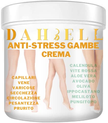 Crema per vene varicose capillari rotti circolazione gambe piedi pesanti gonfie e stanche idratante con vite rossa calendula ippocastano aloe vera rinfrescante gambe dahbell