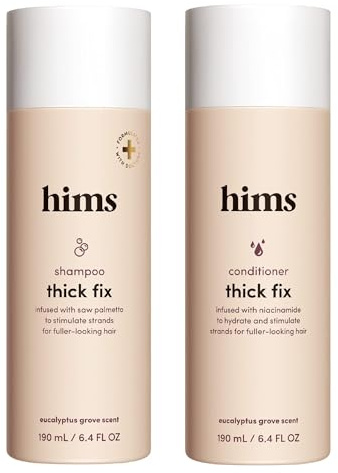 hims Thick Fix Shampoo and Conditioner Set for Men- Thickening, Moisturizing, Reduces Shedding- Color Safe Hair Loss Shampoo and Conditioner- 2 pack, 6.4oz