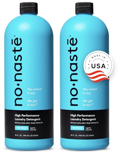 Nonaste Liquid Laundry Detergent - Zen Fresh, 32 Fl Oz (Pack of 2) - Activewear Laundry Detergent for Workout Clothes & More - Scented, Gentle & Color Safe