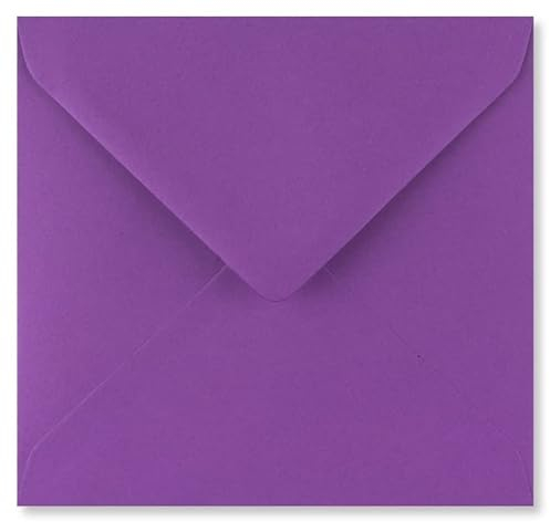 Quadratische Briefumschläge für Grußkarten, Hochzeitseinladungen, Basteln, farbige Umschläge, 155 x 155 mm, 12 Stück (helles Lila)