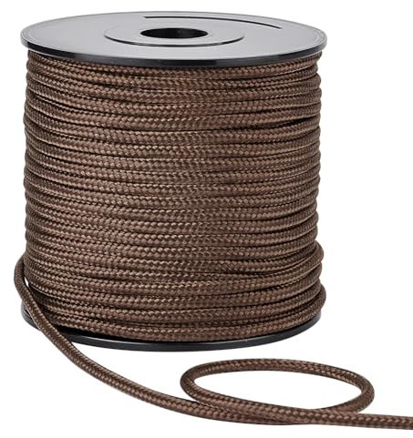 PH PandaHall 50 Meter Nylon-Seil, 3 mm braune Jalousienschnur, Fallschirmschnur, geflochtene Lift-Schattenschnur für Wandaufhänger, Taschen, Bodenplatten für Camping, Wandern, Outdoor-Aktivitäten