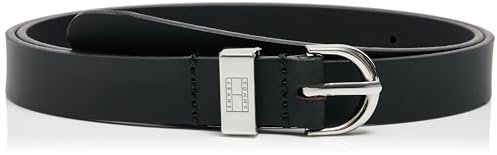 Tommy Jeans Damen Tjw Heritage Oval Aw0Aw17000 Fester Gürtel, Black (Black), 75