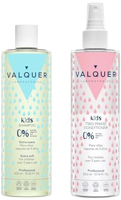 Valquer Barnhårpaket: silikonfritt, sulfatfritt schampo och balsam, för barn. Schampo för barn
