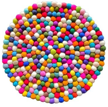Grült Felt Seat Cushion| Sesselkissen| Stuhlkissen | Esstisch Bank Kissen(Multicolor Mix, Circle 35 cm)