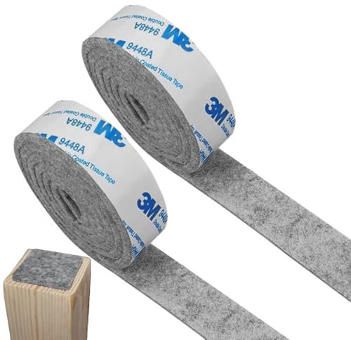 OIGWBPH 2 Rollos de Fieltro Autoadhesivo para Muebles, Cinta Adhesiva Fuerte para Alfombrilla Deslizante, Cortar Cualquier Forma, para sillas, protección del Piso