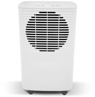 RADIOLA Deshumidificador de aire 10 l/día, Depósito 2,5L, 205 W, Compacto, Silencioso, Higrostato Integrado, 10-15 m², Blanco RADES010E