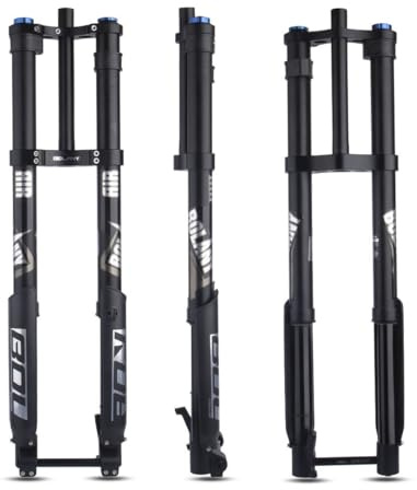 26 27,5 29 Tum Mountainbike Upphängningsgaffel Resa 180mm DH Dubbelaxel Luftgafflar 1-1/8 Rak/koniskt Cykel Inverterad Framgaffel 15mm Axel Boost Fjädrande Gaffel Återstudsjustering(Straight)